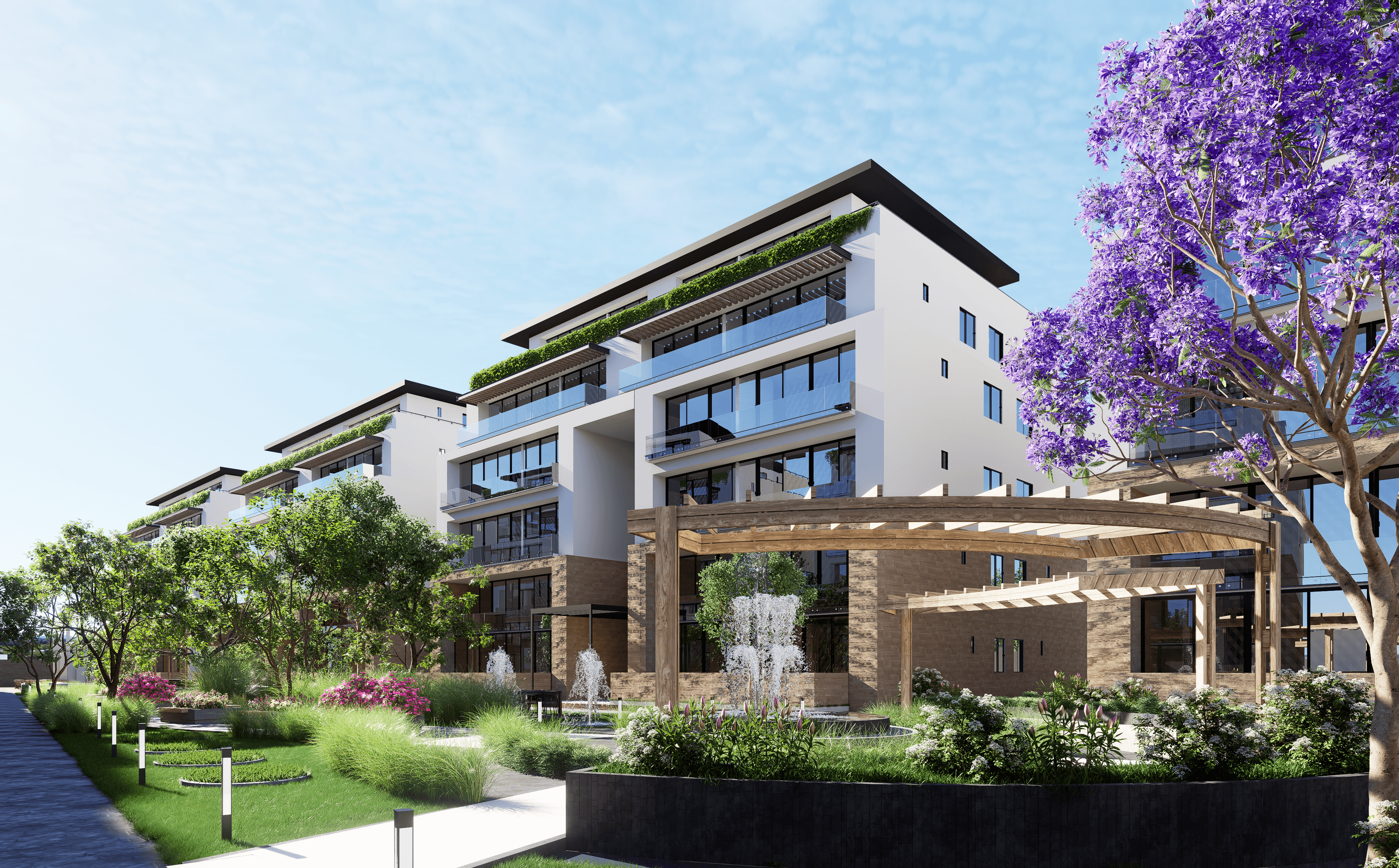 Torre residencial con vistas panorámicas al horizonte